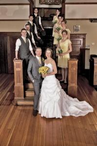 Wedding Party on Staircase